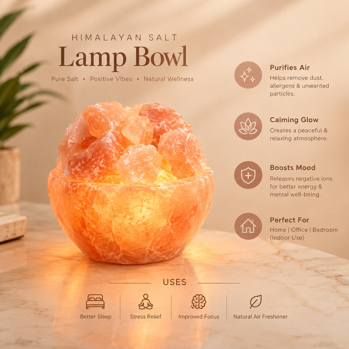 Himalayan Pink Salt Lamp Bowl