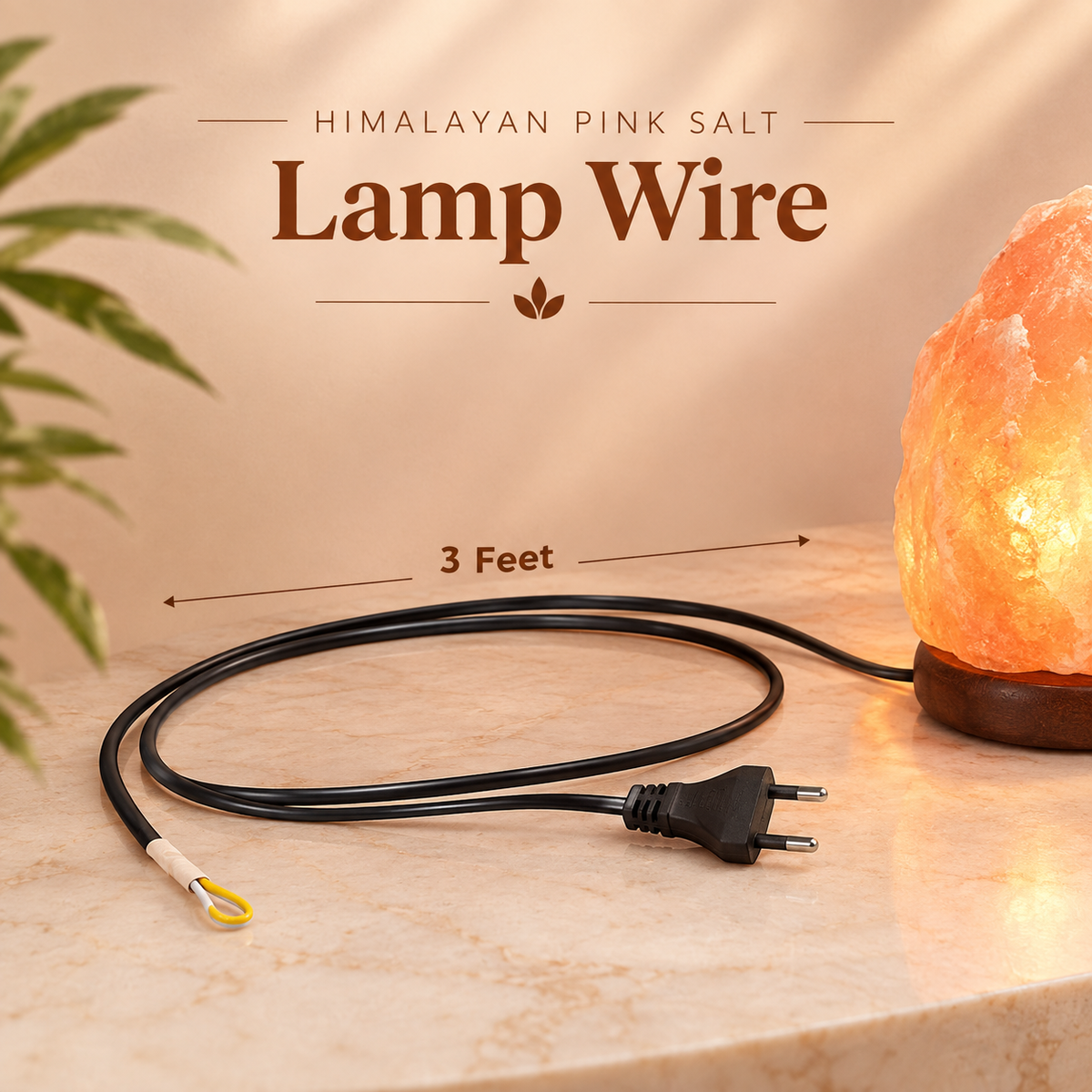 Himalayan Pink Salt Lamp Replacement Wire | Natural Salt Lamp Cord