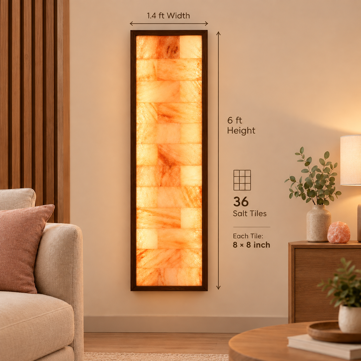 Himalayan Pink Salt Tile Frame – Vertical Glow