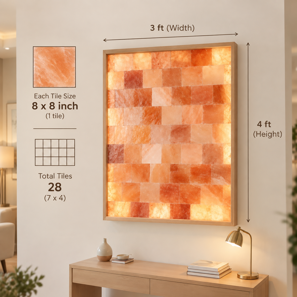 Himalayan Pink Salt Tile Frame – Classic Glow