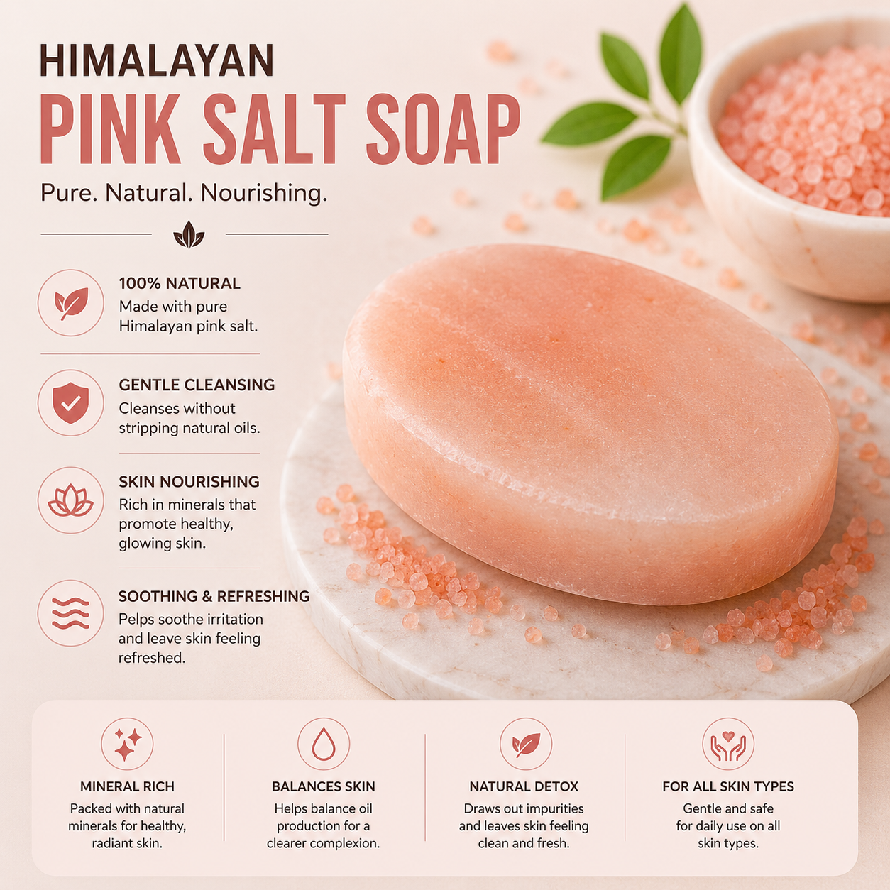 Himalayan Pink Salt Soap – Natural & Gentle Skin Cleansing Bar
