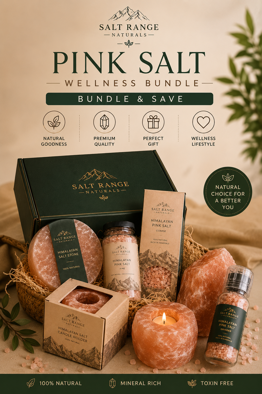 Himalayan Pink Salt Wellness Bundle | Natural Salt Gift Set