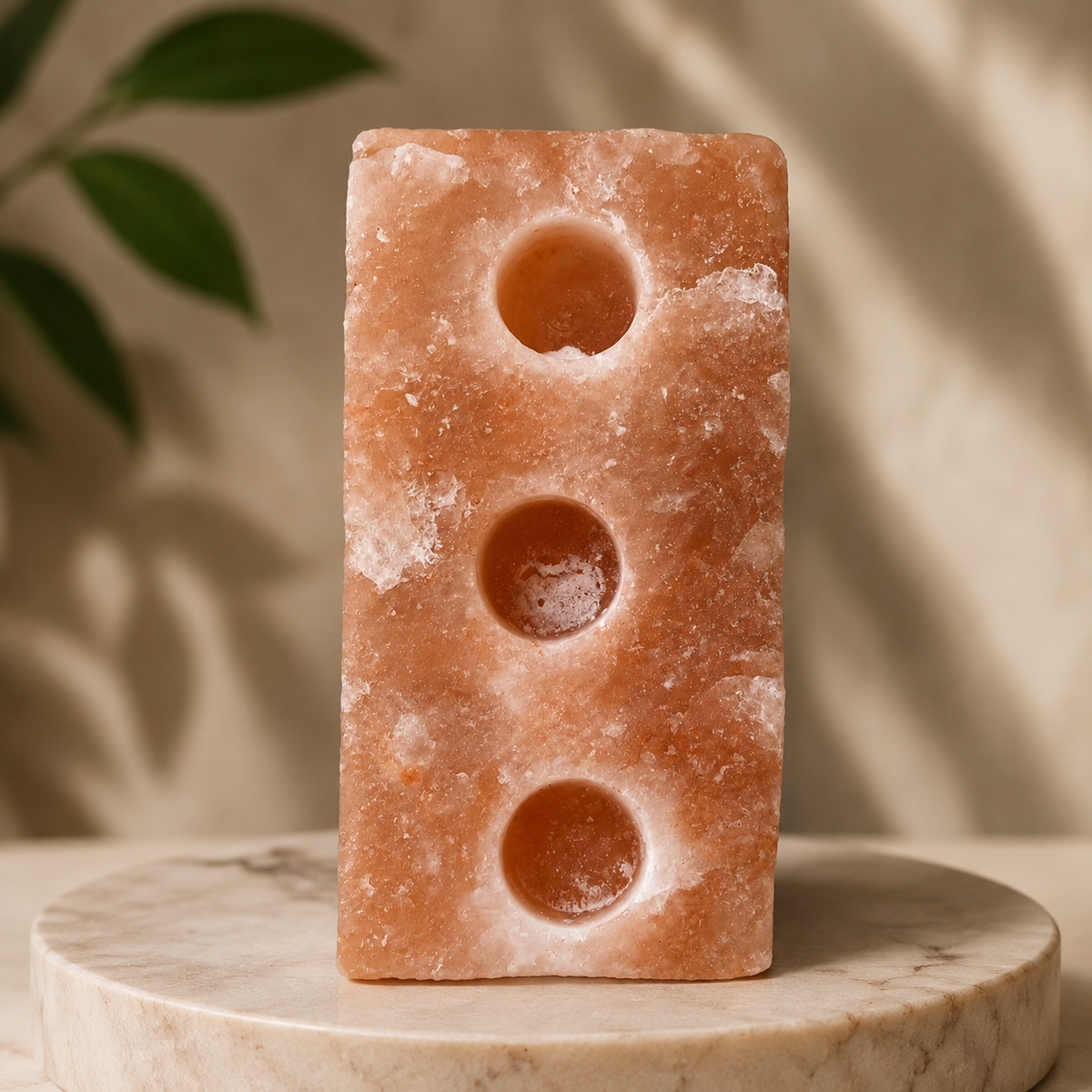 Himalayan Pink Salt Candle Holder with Tea Light Candles