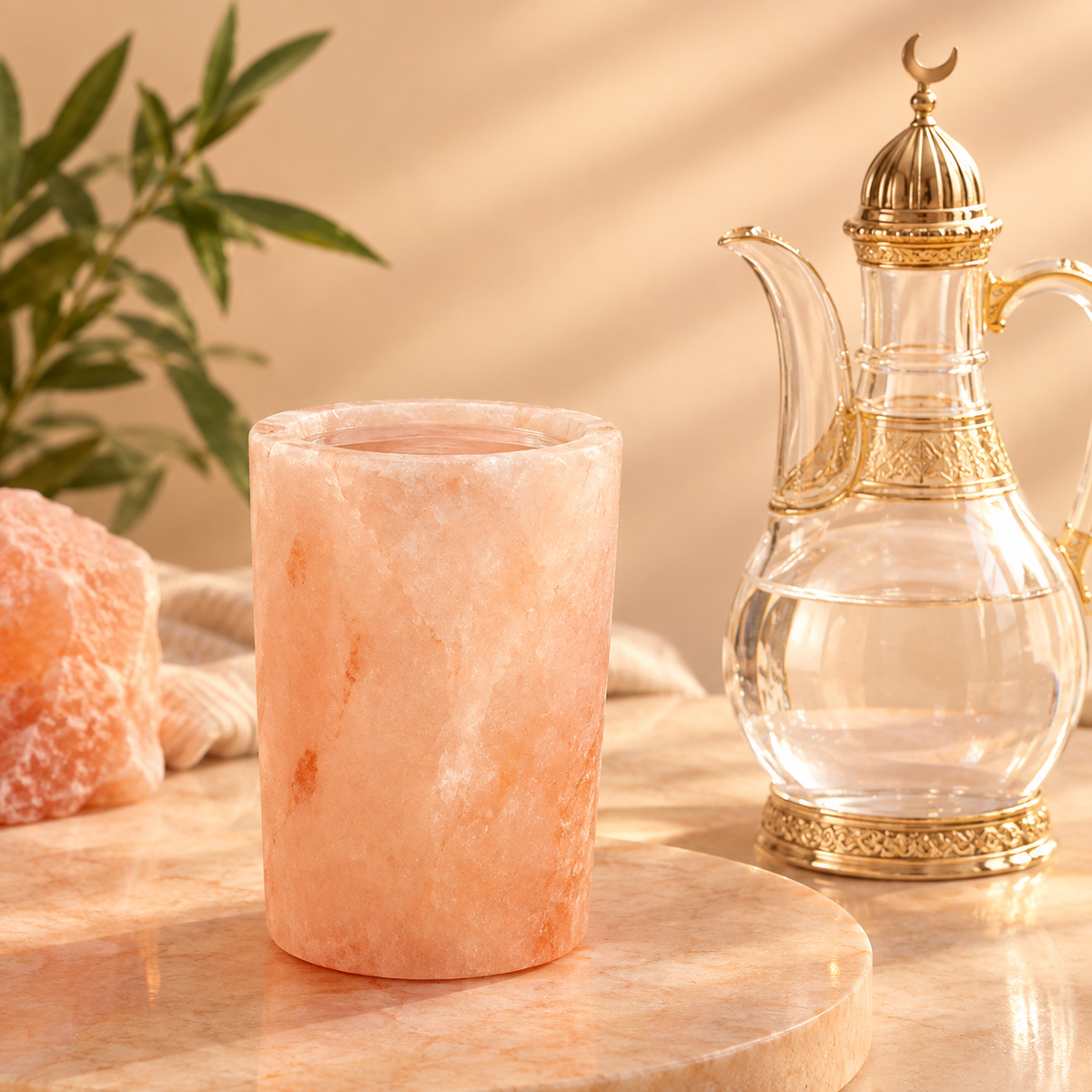 Himalayan Pink Salt Zam Zam Water Glass