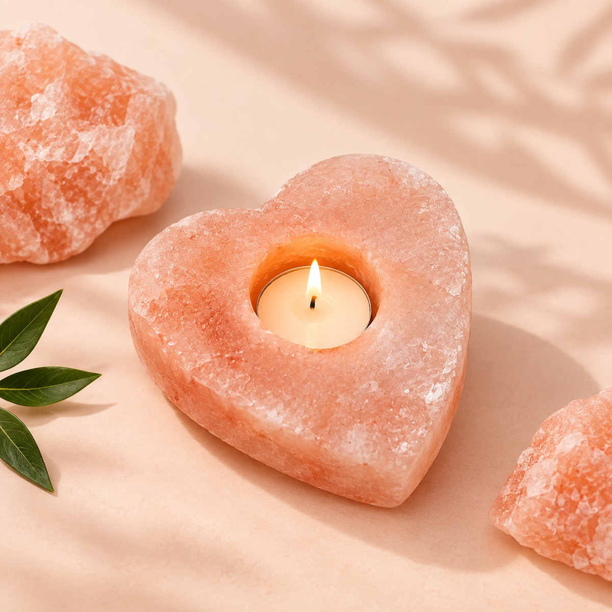 Himalayan Pink Salt Heart Candle Holder